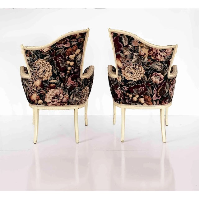 Black Grosfeld Armchairs - Vintage Hollywood Regency Style - A Pair For Sale - Image 8 of 9