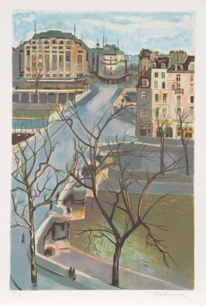 Roger Forissier "City Street" Lithograph