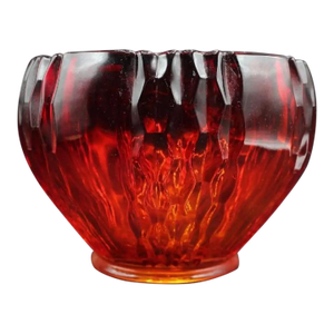 Beautiful 1950 “Amberina” Crafted Vintage Red Glass Bowl