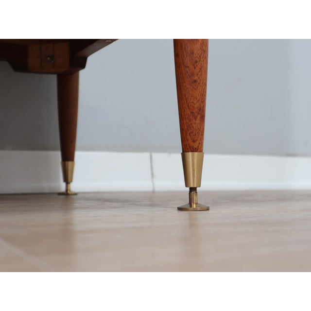 Mid-Century Italian Teak Highboard with Brass Feet, 1960s For Sale - Image 4 of 16