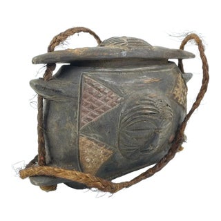 Early 20th Century Luba Songye Wooden Purse Container For Sale
