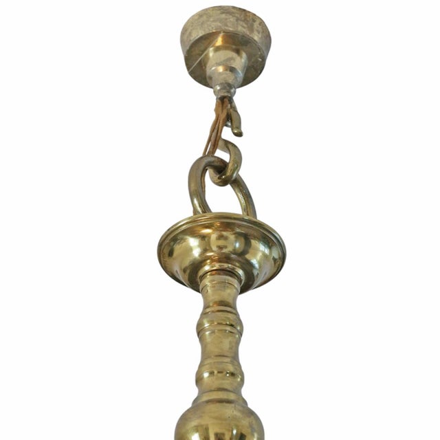 Large Vintage Ormolu Brass Chandelier, 1970 For Sale - Image 3 of 7