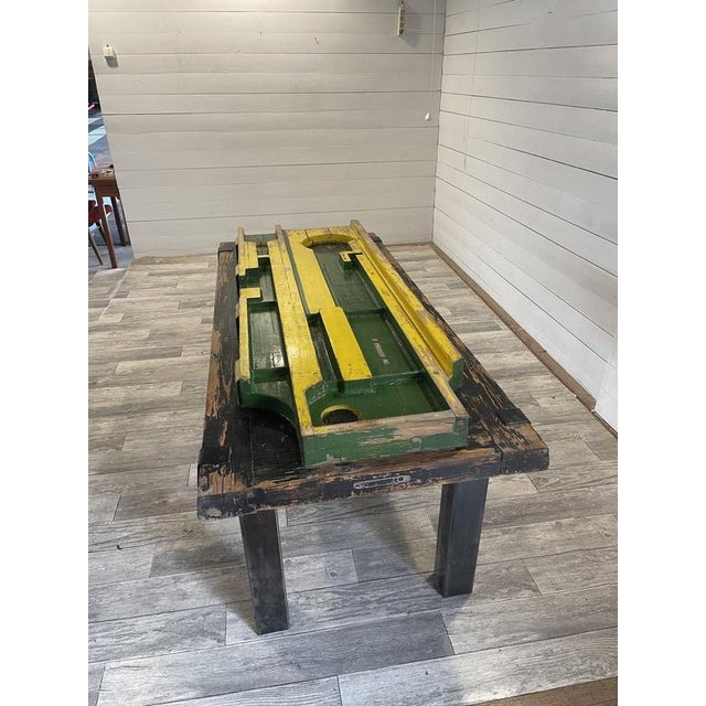 Brown Vintage Industrial A- 360 Dining Table, 1950 For Sale - Image 8 of 18