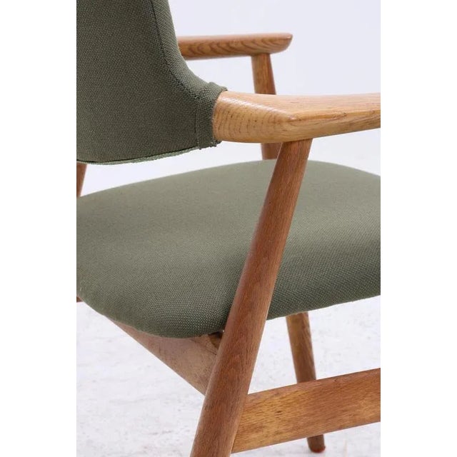 Mid-Century Oak Chairs with Green Upholstery by Erik Kirkegaard for Glostrup, Set of 3 For Sale - Image 9 of 11