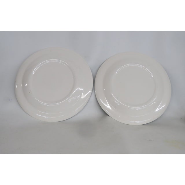 Mid 20th Century Mid-Century Modern Currier and Ives Large Blue Chop Plates Getting Ice Pattern - a Pair For Sale - Image 10 of 10