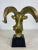 Mid Century Vintage Solid Brass Ramshead Bust For Sale - Image 4 of 11