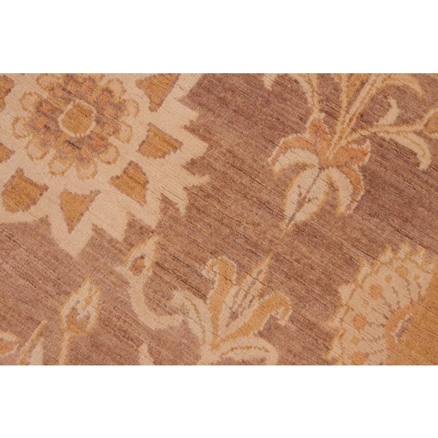 Textile Bohemien Ziegler Brown Gold Hand-Knotted Wool Rug - 6'2'' X 8'10'' For Sale - Image 7 of 8