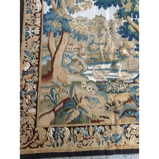 Handwoven Landscape with River and Birds Tapestry in the style of Aubusson, 2000 For Sale - Image 4 of 18