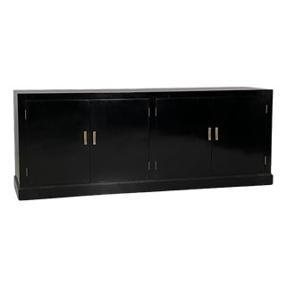 Italian Art Deco Sideboard in Black Wood, 1930s For Sale