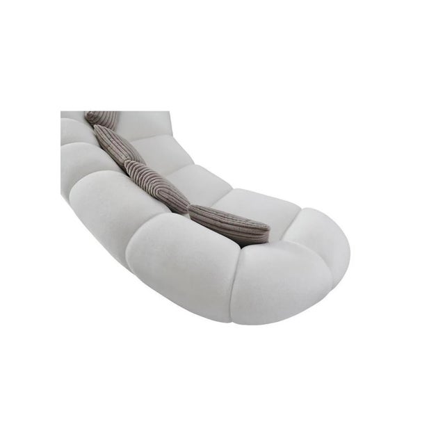 Mi-24209 Big Cloud 141" Oversized Curved Boucle Sectional Sofa - Soft Fur White For Sale - Image 4 of 8