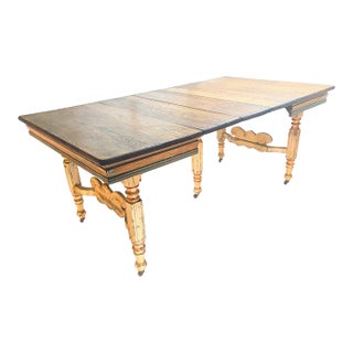 Spectacular Late Victorian Quarter-Sawn Oak Extension Dining Table (3 Original Leaves) For Sale