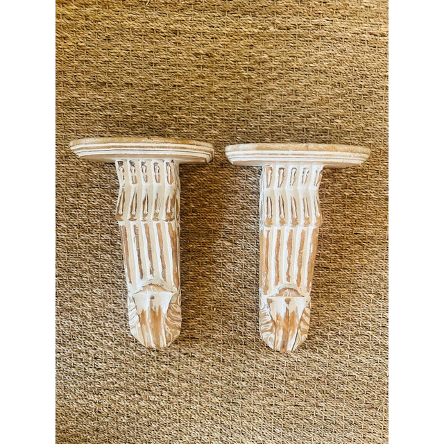 Carved Wooden Wall Brackets, a Pair For Sale In Charleston - Image 6 of 7