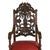 Antique Italian Carved Walnut Figural Throne Chair With Red Leather Seat For Sale In Greensboro - Image 6 of 8
