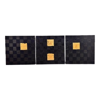 "Square One" Triptych Painting by Sabine Stromeyer b.1962 For Sale