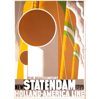 A.m. Cassandre – Statendam 1995 Bibliothèque Nationale Paris Serigraph For Sale