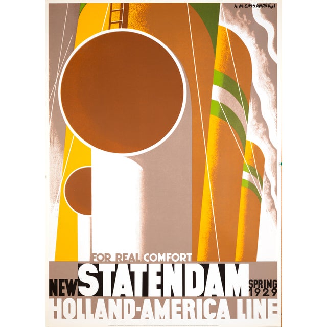 A.m. Cassandre – Statendam 1995 Bibliothèque Nationale Paris Serigraph For Sale