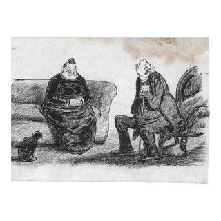 1930s Harold Hope Read Interior Scene With Cat For Sale