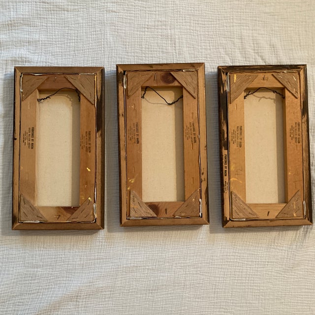 1970s Triptych Oil Paintings by California Artist Nachi Nelson - Fully Stamped Collector Set in Floater Frames For Sale - Image 11 of 12