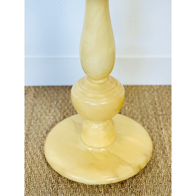 Beige Vintage Onyx Pedestal Table, 1960 For Sale - Image 8 of 10