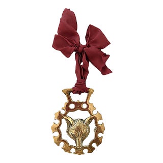 19th-C. English Horse Brass Fox Ornament For Sale