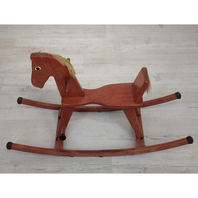 Vintage Wooden Rocking Horse, 1963 For Sale - Image 11 of 15