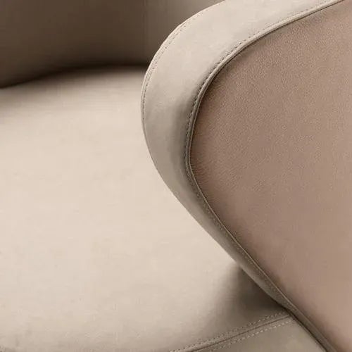 Not Yet Made - Made To Order Spritz Swivel Beige Leather Dining Armchair by Lorenza Bozzoli For Sale - Image 5 of 7
