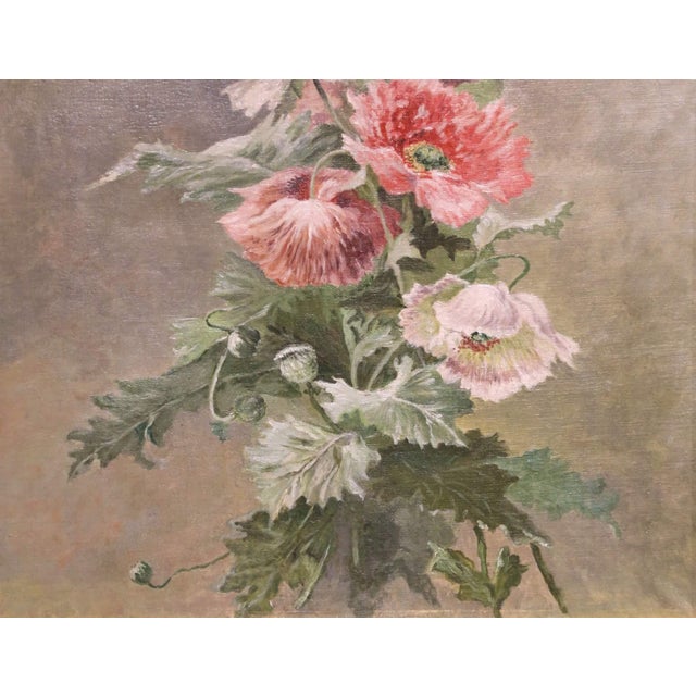 Late 19th Century 19th Century French Oil on Canvas Floral Painting in Carved Gilt Wood Frame For Sale - Image 5 of 10
