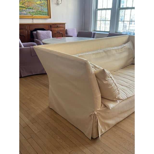 Late 20th Century John Saladino "Summer Sofa" High-Back Slipcovered Knole Sofa For Sale - Image 5 of 8