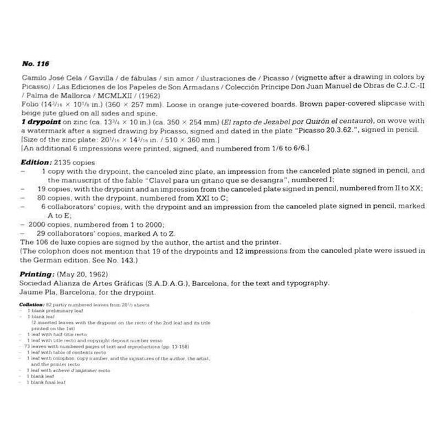 Pablo Picasso 1960s Pablo Picasso "Carnation..." Limited Edition Lithograph For Sale - Image 4 of 5