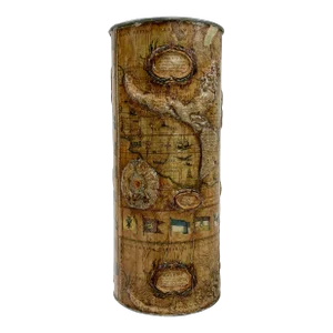 Vintage World Map Raised Relief Umbrella Stand