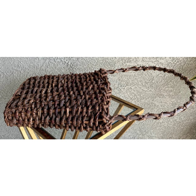 Mid 20th-Century Rustic Chic Handwoven Natural Willow Wall Pocket For Sale - Image 13 of 13