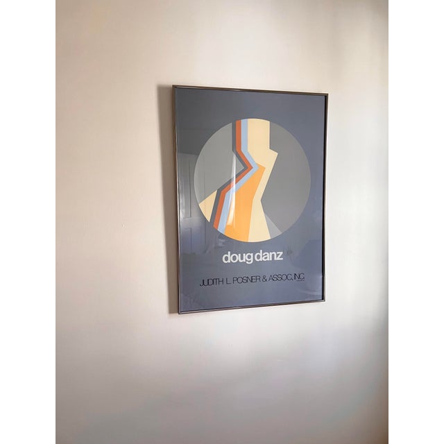 1970s 1979 Original Doug Danz Abstract Signed Print, Framed For Sale - Image 5 of 5