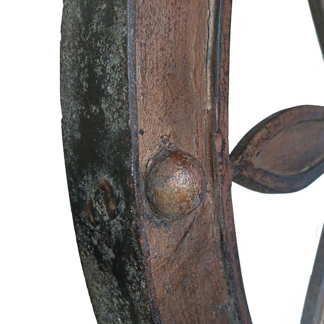 Wrought Iron Wagon Wheel Sculpture on Stand, Indonesia, 19th Century For Sale - Image 13 of 17