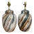 Pair of Vintage Marbled Glaze Table Lamps in Sage, Cream & Taupe, Organic Modern - A Pair For Sale