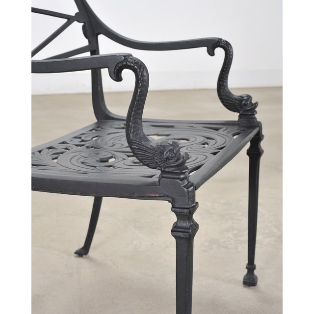 Kenneth Lynch Style Star and Dolphin Garden Table and Six Chairs For Sale - Image 14 of 18