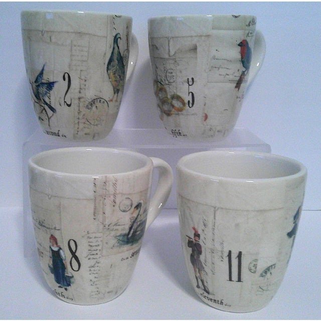 Williams Sonoma 12 Days of Christmas 3 Days Per Mug Discontinued / 4 Mugs For Sale - Image 4 of 5