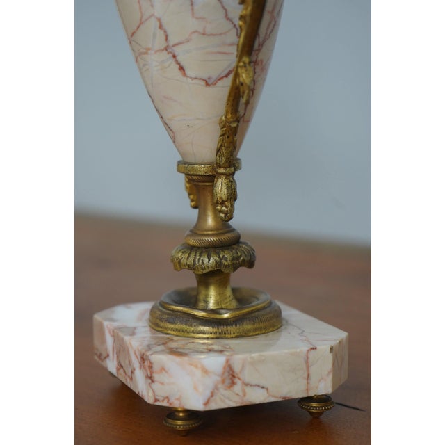 Metal French 3 Piece Marble & Bronze Clock Set For Sale - Image 7 of 12