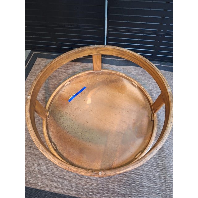 Vintage 1970s Post Modern Solid Oak Coffee Table For Sale - Image 4 of 4