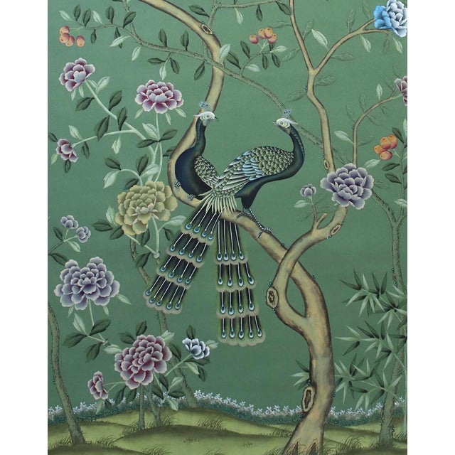 Paper 36"*96", a Set of 18th Century Style Chinoiserie Handmade Wallpaper, Vintage , Antique Style, Chinoiserie, Interior Wall Decor For Sale - Image 7 of 13