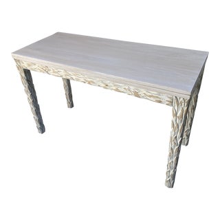 1940’s Wood Carved Console Table in the Style of Serge Roche For Sale