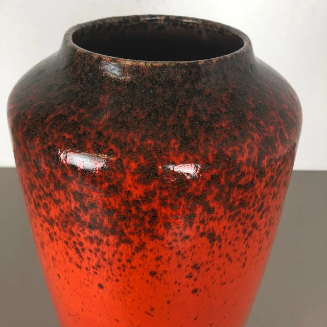 Red Large Multi-Color Pottery Super Fat Lava 517-45 Vase from Scheurich WGP, 1970s For Sale - Image 8 of 18