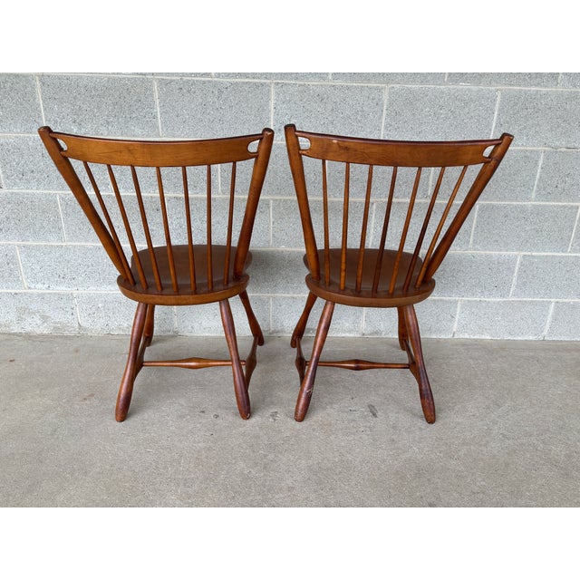 Sprague & Carleton Antique Birdcage Style Maple Side Chairs - A Pair For Sale - Image 12 of 13