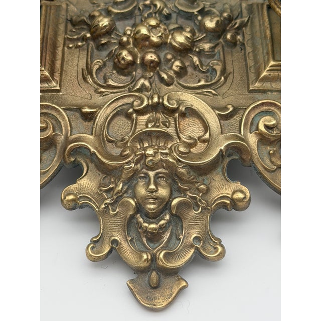 Antique 19th Century French Rococo Cast Brass Double Inkwell For Sale - Image 13 of 18