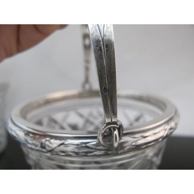 Gregoire & Cordonnier 19thc French Cut Glass & Sterling Silver Ice Bucket For Sale - Image 9 of 13