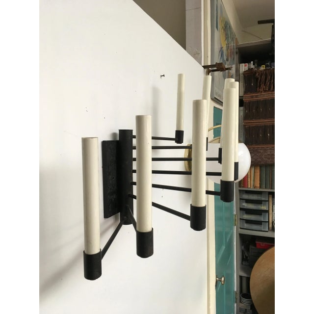 Black Rare Lightolier Eight-Arm Mid-Century Modern Wall Sconce, Model Ca-5417, Attributed to Gerald Thurston For Sale - Image 8 of 9