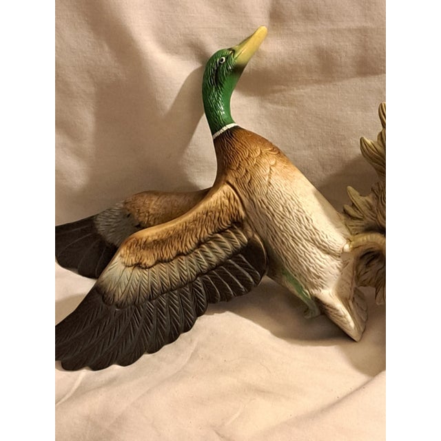 special edition "birds in firing collection, 'Fleight of the mallard,porcelain hand painted statue of mallard flying,...