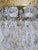 Vintage Brass Ornate Crown Chandelier With French Pendalogue Crystals For Sale - Image 4 of 9