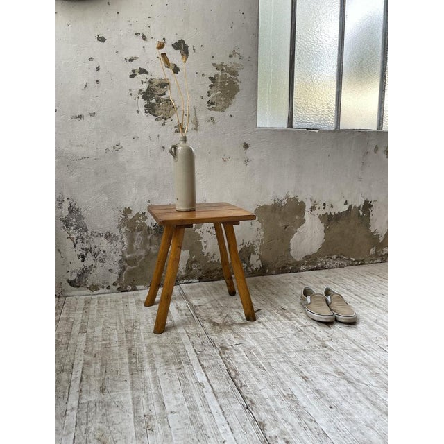 Handcrafted Oak Stool, 1960s For Sale - Image 3 of 18