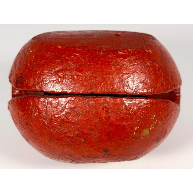Red Japanese Carved Wood Mokugyo Fish Drum For Sale - Image 8 of 10