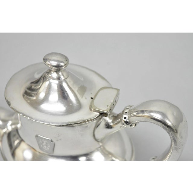 Metal Antique Pennsylvania Railroad PRR Reed & Barton Small Silver Plated Teapot For Sale - Image 7 of 16